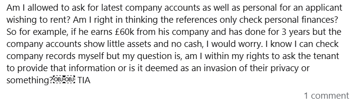 request company accounts tenant referencing UK