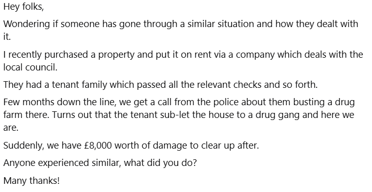 landlord drug farm damage UK 2025