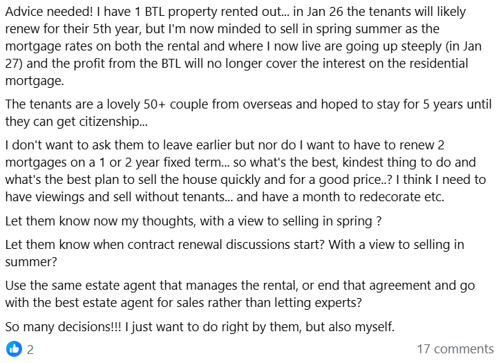 landlord sell BTL with tenants UK 2025