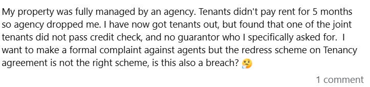 letting agent bad reference UK 2025