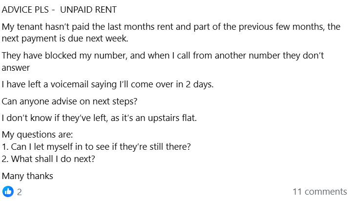 landlord enter property unpaid rent UK 2025